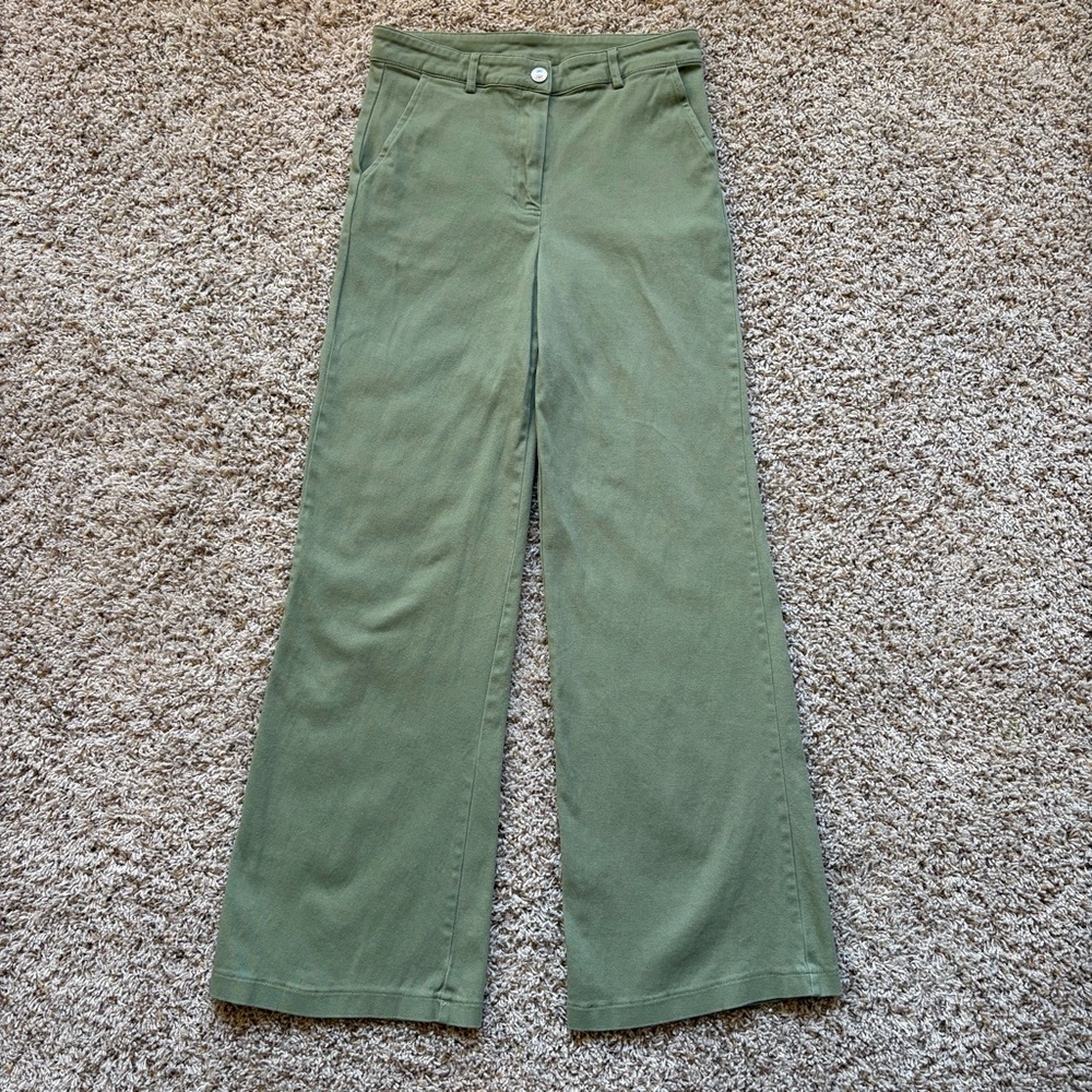 PRINCESS POLLY CARSON PANTS GREEN SZ 6